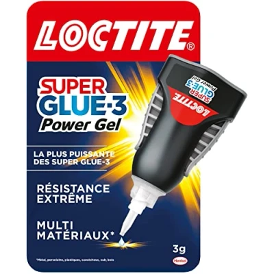 Image de Loctite Super Glue 3 Power gel Control, colle instantanée surpuissante avec débit contrôlé, universelle pour la plupart des matériaux, dans un flacon anti choc g