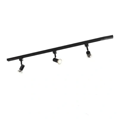 Image de QAZQA jeany sl Système de rail spot luminaire plafond, plafonnier compatible pour led 3 lumière L 1000 mm Noir Moderne éclairage intérieur Salon