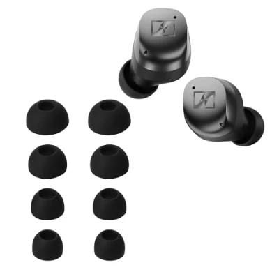 Image de kwmobile 8X Embout Compatible avec Sennheiser Momentum True Wireless 4 Embouts de Rechange en Silicone pour Écouteurs Noir