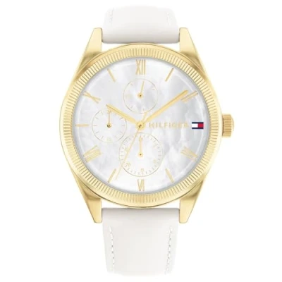 Image de Tommy Hilfiger GP CASE AND Bezel MOP DIAL WITH Accents Montre à aiguilles, Femme, Taille: One Size, Gold coloured