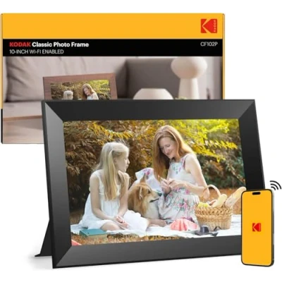 Image de Cadre Photo numérique WiFi, KODAK 10.1 Pouces électronique avec 32 Go de Stockage, partagez instantanément des Clips vidéo et Photos Via l&#039;application, Rotation Automatique