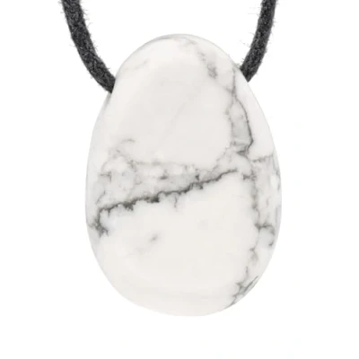 Image de Lebensquelle Plus Pendentif en forme de goutte magnésite Pierre roulée percée avec ruban coton précieuse qualité supérieure, semiprécieuse,