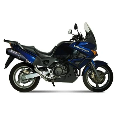 Image de Mivv H.036.LEC HONDA XL 1000 VARADERO 2003 / 2011 2 ECHAPPEMENT SLIP ON OVAL CARBONE CARBON CAP