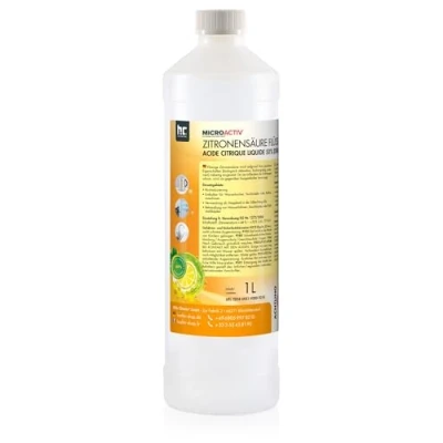 Image de MICROACTIV Acide citrique liquide 1L Détartrant puissant pour machines à café, bouilloires et douches entièrement automatiques Biodégradable Idéal un usage domestique