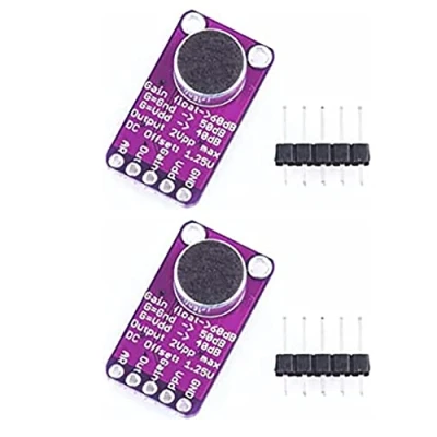 Image de Fasizi Lot de 2 modules amplificateurs micro électret MAX9814 pour Arduino