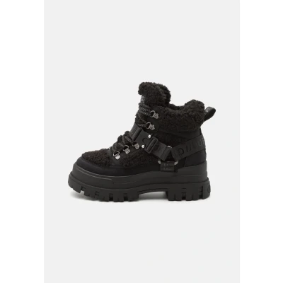 Image de Buffalo Aspha COM MID WARM Bottines à lacets, Femme, Taille: 40, Black Imitation cuir/textile