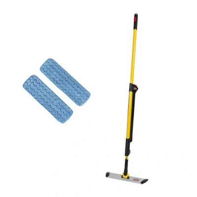 Image de Rubbermaid Commercial Products R050669 Kit de Nettoyage Pulse 1 Face plus 2 microfibres à Franges jaune inclus