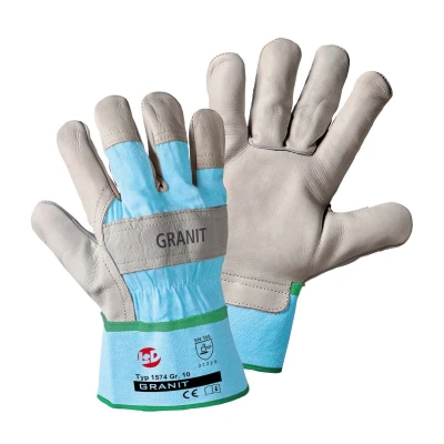 Image de L+D 1574 8 Gant de protection gris, bleu ciel Cuir vache