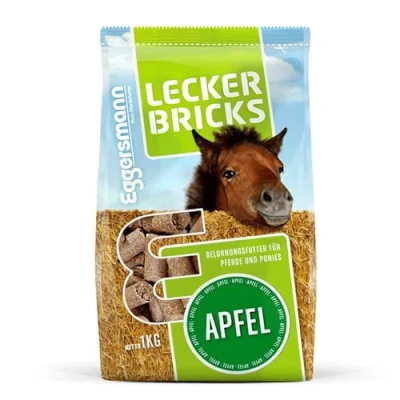 Image de Eggersmann Mein Pferdefutter Lecker Bricks Pomme, 1 kg Friandises pour Chevaux et poneys récompenser