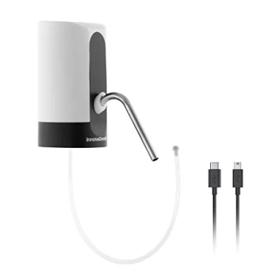 Image de InnovaGoods® Fontaine d&#039;eau Automatique et Rechargeable, Distributeur avec Adaptateur Mousse, Câble USB Micro USB, Convient Carafes 5, 8, 20L, Multicolore, Taille Unique, Silicone
