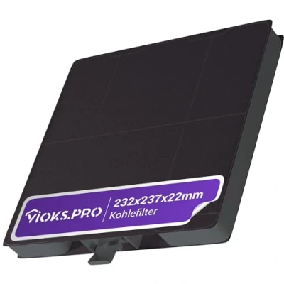 Image de Vioks.pro Filtre à charbon pour hotte aspirante Bosch DHZ5326 11026769 00705431 LZ53251 Z5101X1 actif Neff Constructa 232 x 237 22 mm