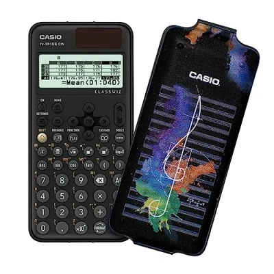 Image de Casio FX 991DE CW ClassWiz Calculatrice Scientifique Technique avec Art Case « Music », Menu en Allemand (édition limitée)