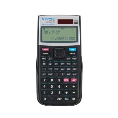 Image de DONAU Tech Calculatrice Scientifique Technique avec Affichage Naturel/Solaire et batterie/417 Fonctions/Noir/Housse de Protection pour Calculatrice/Calculatrice Scolaire/étui Coulissant