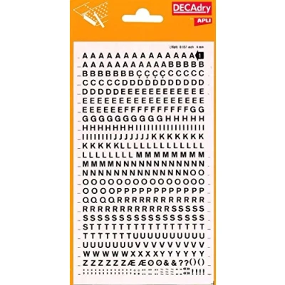 Image de Apli DD1F Lettres transfert majuscules noires 4 mm 470 caractères