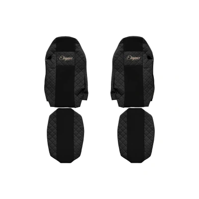 Image de F CORE Elegance Q FX06 BLACK Couverture de siège noir Similicuir, Textile