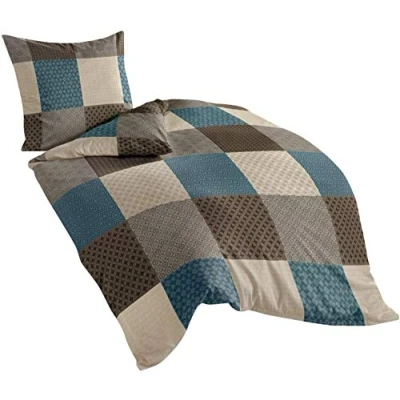 Image de Bierbaum Conception de Linge Lit, Castor Fin, Moka, 155 x 220 cm + 80x80 cm, Taille Confort