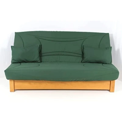 Image de Hévéa Sélection Housse CLIC CLAC 140x190 matelassée UNI Vert Sapin