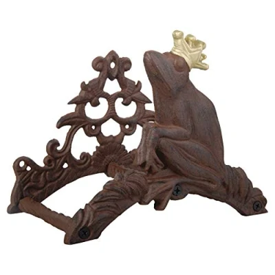 Image de Esschert Design TG51 Support pour Tuyau d&#039;arrosage en Fonte Motif Roi Grenouille
