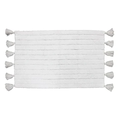 Image de douceur d&#039;intérieur, Tapis de Bain (50 x 80 cm) Minatis Blanc/Blanc, Coton Jacquard