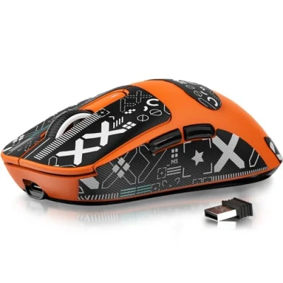 Image de ATTACK SHARK X3 Souris Superlight 49 g avec Ruban adhésif, capteur de Jeu PixArt PAW3395, sans Fil/Filaire BT/2,4 G, 6 DPI réglables 26 000, Batterie 200 Heures, Bureau pour W