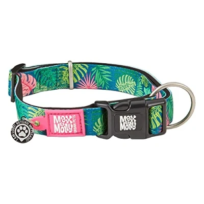 Image de Max &amp; Molly Smart ID Collier pour Chien avec Gotcha! Médaillon de sécurité Code QR et Profil personnalisé Animal Compagnie, néoprène rembourré Doux, imperméable, Bande dessinée, Taille S