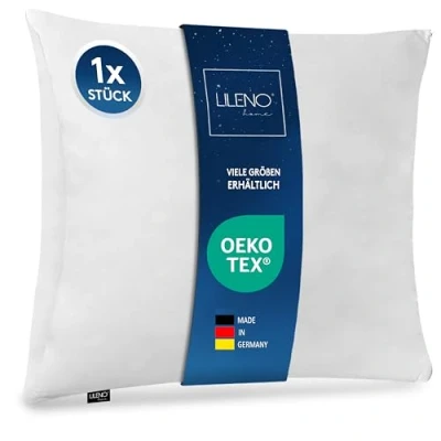 Image de LILENO HOME coussin en microfibre, 80 x cm, de qualité supérieure (rembourrage 850 g), lavable jusqu&#039;à 95 C, avec fermeture éclair, oreiller comme rembourrage pour lit,