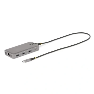 Image de StarTech.com Adaptateur USB C Triple Moniteur Multiport Double HDMI 4K 60Hz + 30Hz et DisplayPort, Hub 10Gbps 3 ports, 100W PD Pass Trough, GbE, Windows ChromeOS (117B USBC MULTIPORT)