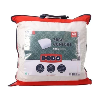 Image de DODO Oreiller Ergonomique 60x60 Ergo Confort Soutien des Cervicales Mémoire de Forme et Résistant Lavable en Machine à 40c
