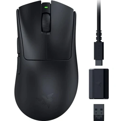 Image de Razer DeathAdder V3 HyperSpeed Souris e Sport Gaming Ergonomique sans Fil Ultra légère avec 26K DPI (55g léger, revêtement Soft Touch, 100 Heures d&#039;autonomie, 8K Hz) Noir