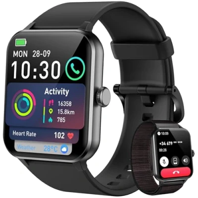Image de Blackview Montre Connectée Hommes Femmes, avec Fonction téléphonique/Rappel de Message, Sport 100+ Modes Sportifs, Moniteur Sommeil et fréquence Cardiaque, pour Android iOS