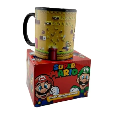Image de Super Mario SCMG24854 Mug Thermo réactif (Gold Coin Rush) 11oz/315ml, Céramique, Multicolore