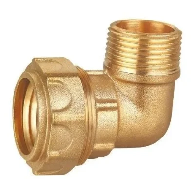 Image de SOMATHERM FOR YOU, Raccord coudé laiton serrage extérieur 25mm PE, femelle 3/4&quot;, étanchéité optimale, pression 20 bars, température +5C à +80C, norme ACS, durable et fiable