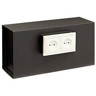 Image de ARREGUI Socket 23000W S1 Coffre fort invisible prise de courant secret à cacher derrière 2 prises electriques murales Boite rangement camouflée objets valeur 20x40x13 cm 9L