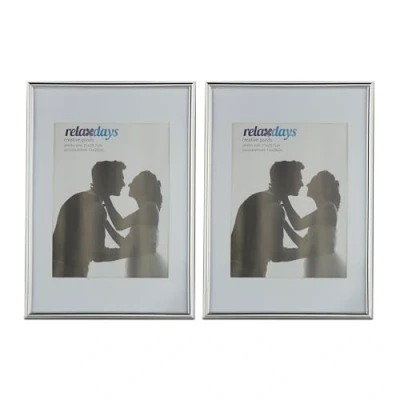 Image de relaxdays Cadres photo, lot de 2, 20x30 cm, passe partout 15x20 picture frame à poser ou suspendre, argenté