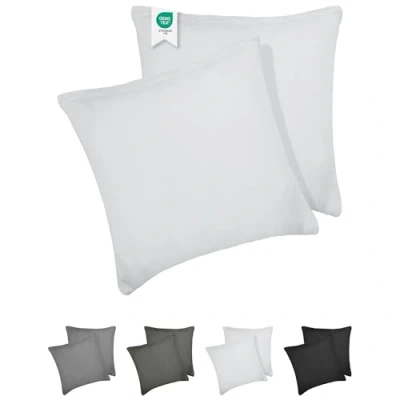 Image de BARBONS Taies d&#039;oreiller 60x60 Coton (Lot de 2) Housses Coussins, Confort Luxueux avec Certifiée Oeko Tex, Idéal pour Une Mise à Niveau Élégante la Chambre Coucher (60x60 Blanc)