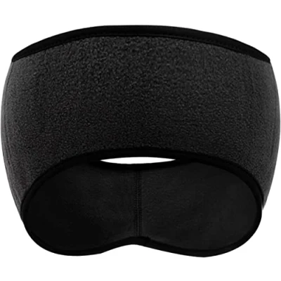 Image de SAVITA 1 pc Headband Sport Bandeau Hiver Cache Oreille Anti Transpiration pour Running, Homme, Femme (Noir)