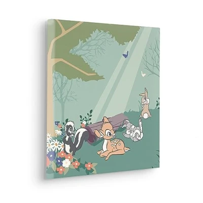 Image de Komar Image sur châssis la vie de Bambi dans forêt Dimensions : 40 x cm murale pour chambre d&#039;enfant
