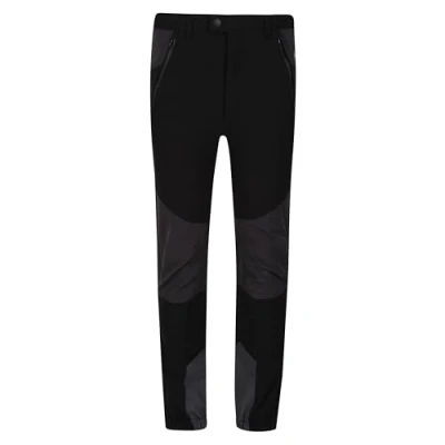 Image de Regatta Pantalon Technique Junior Tech Mountain déperlant et Extensible Trousers Mixte Enfant, Black/Ash, FR : 3XL (Taille Fabricant 13 YR)