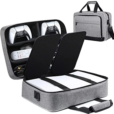 Image de ZtotopCases pour Étui de Transport, Compatible avec la Console et Disk/Digital Edition, Sac à Main Manette, Jeux, Casque Jeu, Base Accessoires Gris