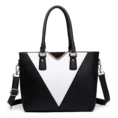 Image de Miss Lulu Sac à main femme bandoulière en forme de V fourre tout élégant Hobos avec motif crocodile Taille M