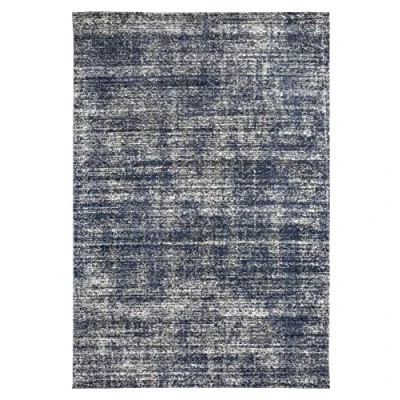 Image de andiamo Tapis tissé Plat Colore pour l&#039;intérieur et l&#039;extérieur, Robuste résistant aux intempéries, Bleu/Gris, 120 x 170 cm, Polypropylène