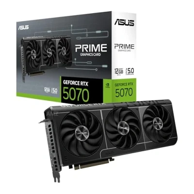 Image de Asus Prime GeForce RTX™ 5070 GDDR7 12GB Carte Graphique (PCIe 5.0, HDMI, Display 2.1, 2.5 Slot, Ventilateurs axiaux, SFF Ready)