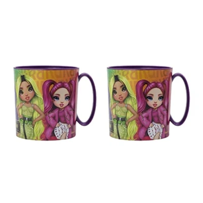 Image de ALMACENESADAN, 4860, Pack retour à l&#039;école Raimbow, composé de 2 tasses micro ondes 350 ml, produits réutilisables, sans BPA