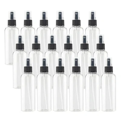 Image de ZEOABSY 24 Pièces 100ml Vaporisateur Vide, Transparente Petits en Plastique, Flacon Spray Atomiseur Parfum, Bouteilles avec Pompe de Pulvérisation Noir Voyage