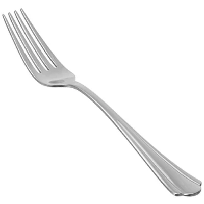 Image de Amazon Basics Lot de 12 Fourchettes dîner en Acier Inoxydable avec Contours festonnés
