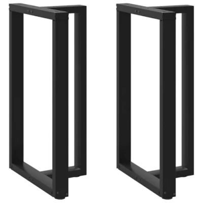 Image de vidaXL Pieds de table bar forme T 2 pcs noir 60x35x(101 102) cm