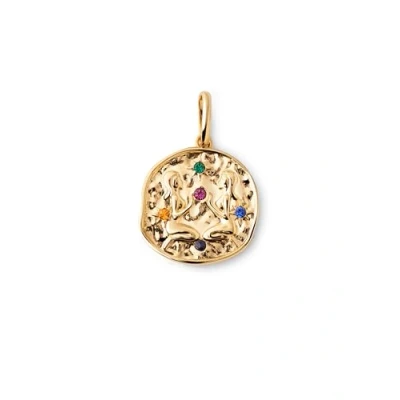 Image de SINGULARU Charm Organic Colors Zodiac Gemini Pendentif en argent sterling avec finition plaquée or 18Kt Combinable le collier Bijoux pour femmes