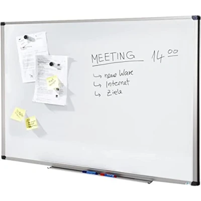 Image de Master of Boards Tableau blanc avec cadre en aluminium magnétique inscriptible Mur mémo pour la maison et le bureau 80 cm x 110