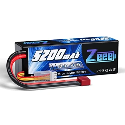 Image de Zeee 3S Lipo Batterie 5200mAh 11,1V 80C Coque Dure avec connecteur T pour FPV Racing Drones Vélo de Route Quadcopters Avion Hélicoptère RC Evader BX Auto Car Truck LKW Truggy Hobby