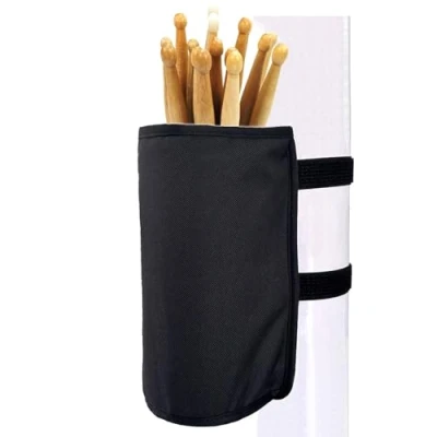 Image de KOSTOO Support de baguettes en nylon haute capacité pour baguettes, brosses, maillets avec deux sangles auto agrippantes à fixer au kit batterie et pupitre